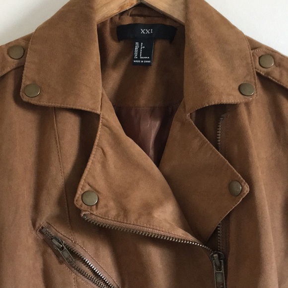 Faux Suede brown biker jacket - Picture 5 of 5